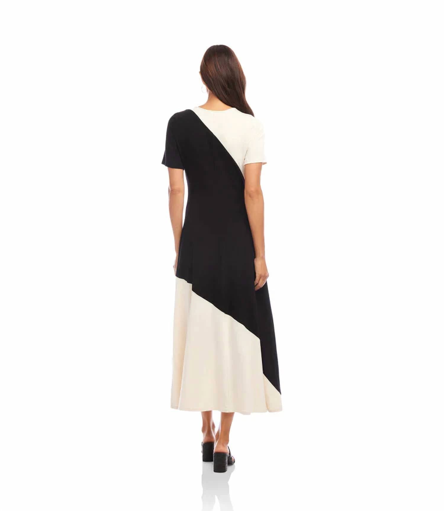 Karen Kane - Shannon Short Sleeve Contrast Midi Dress