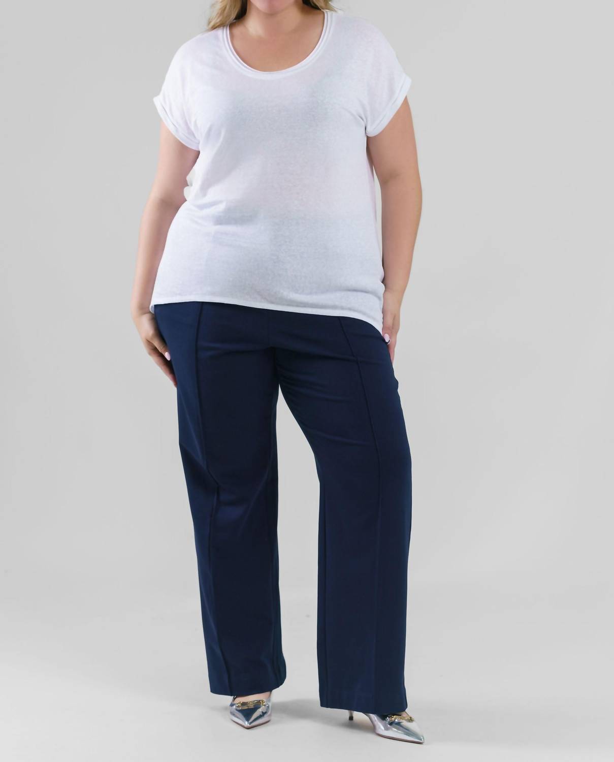 Nic + Zoe - Knit Wide Leg Pleated Pant