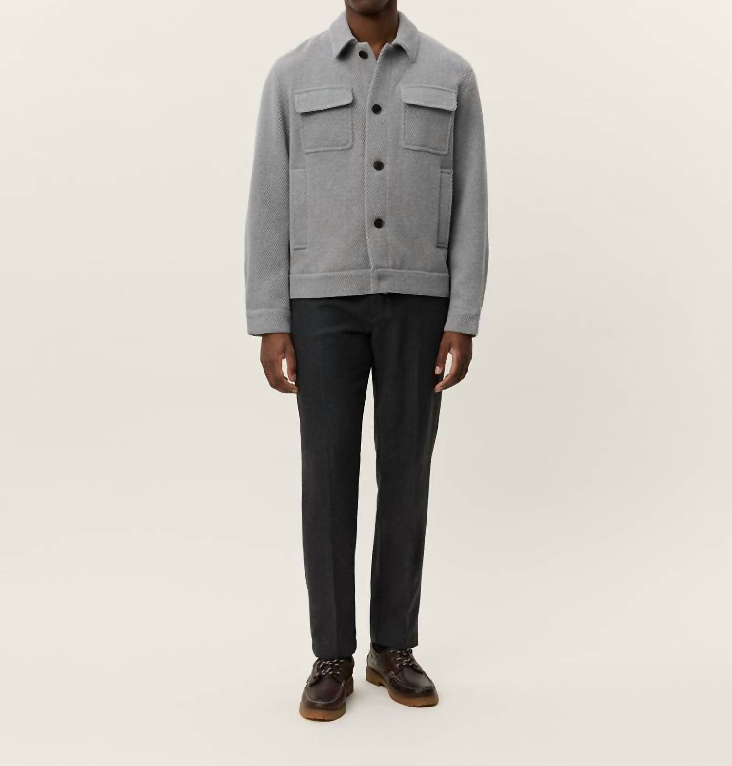 Les Deux Nash Twill Wool Jacket in grey - men's jacket