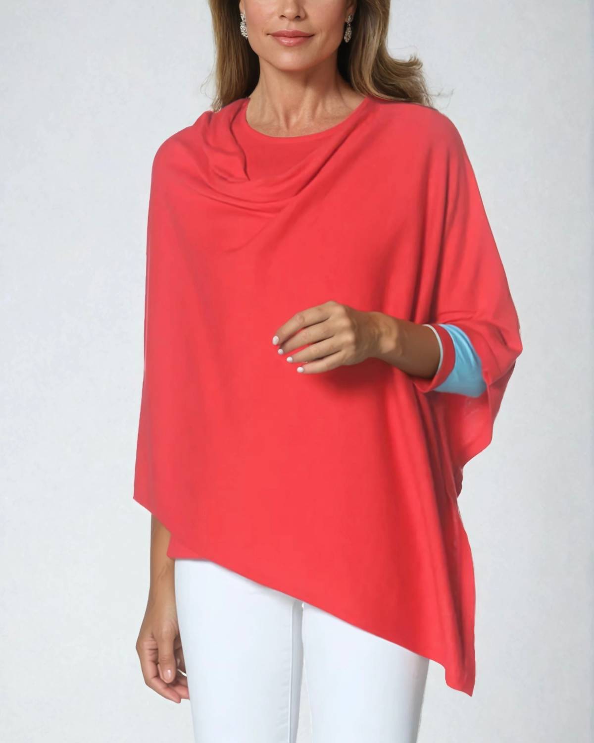 J'Envie/Eli The Calella Cape Top in poppy - women's blouse