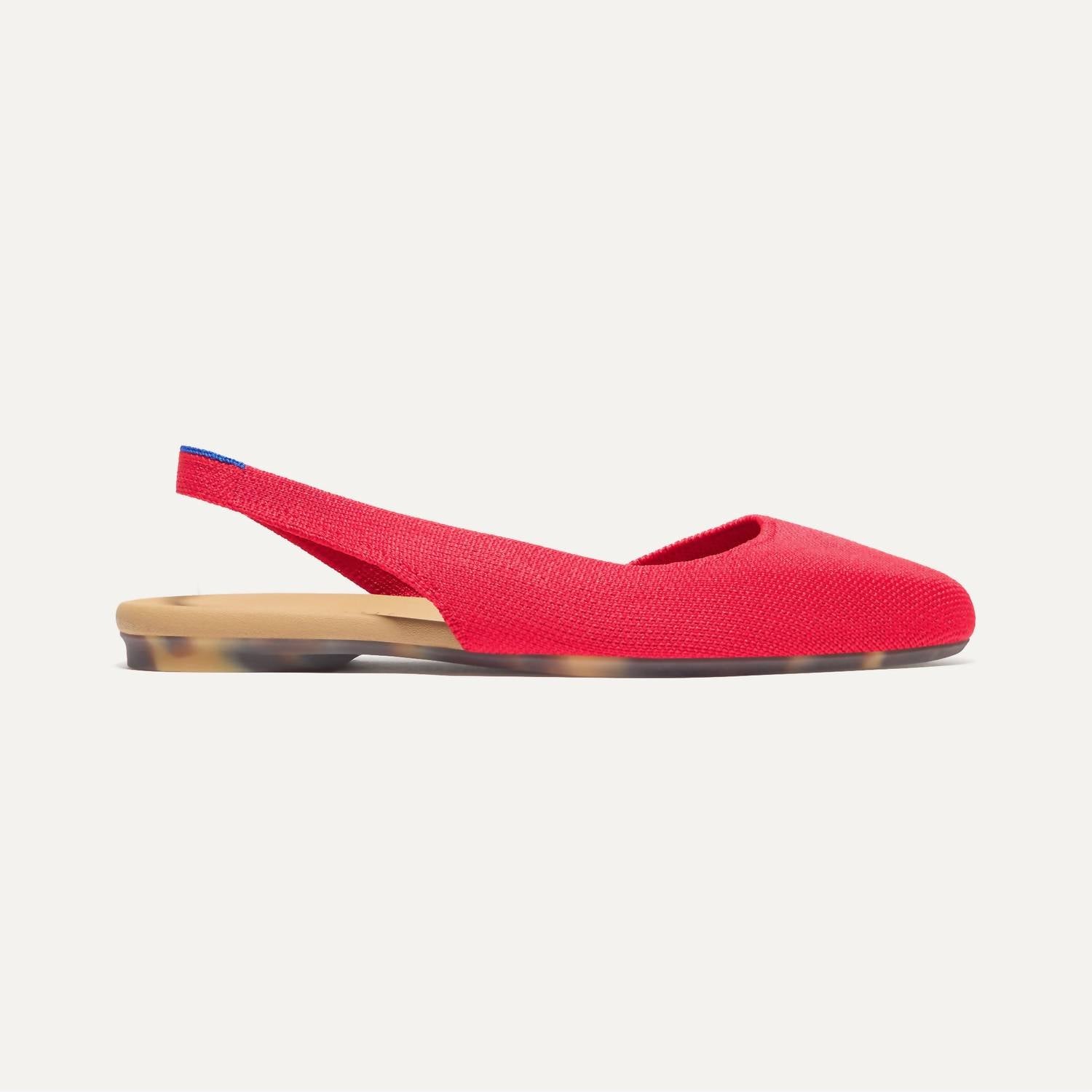 Rothy's Women's Almond Slingback Flats in lollipop red - women's flats