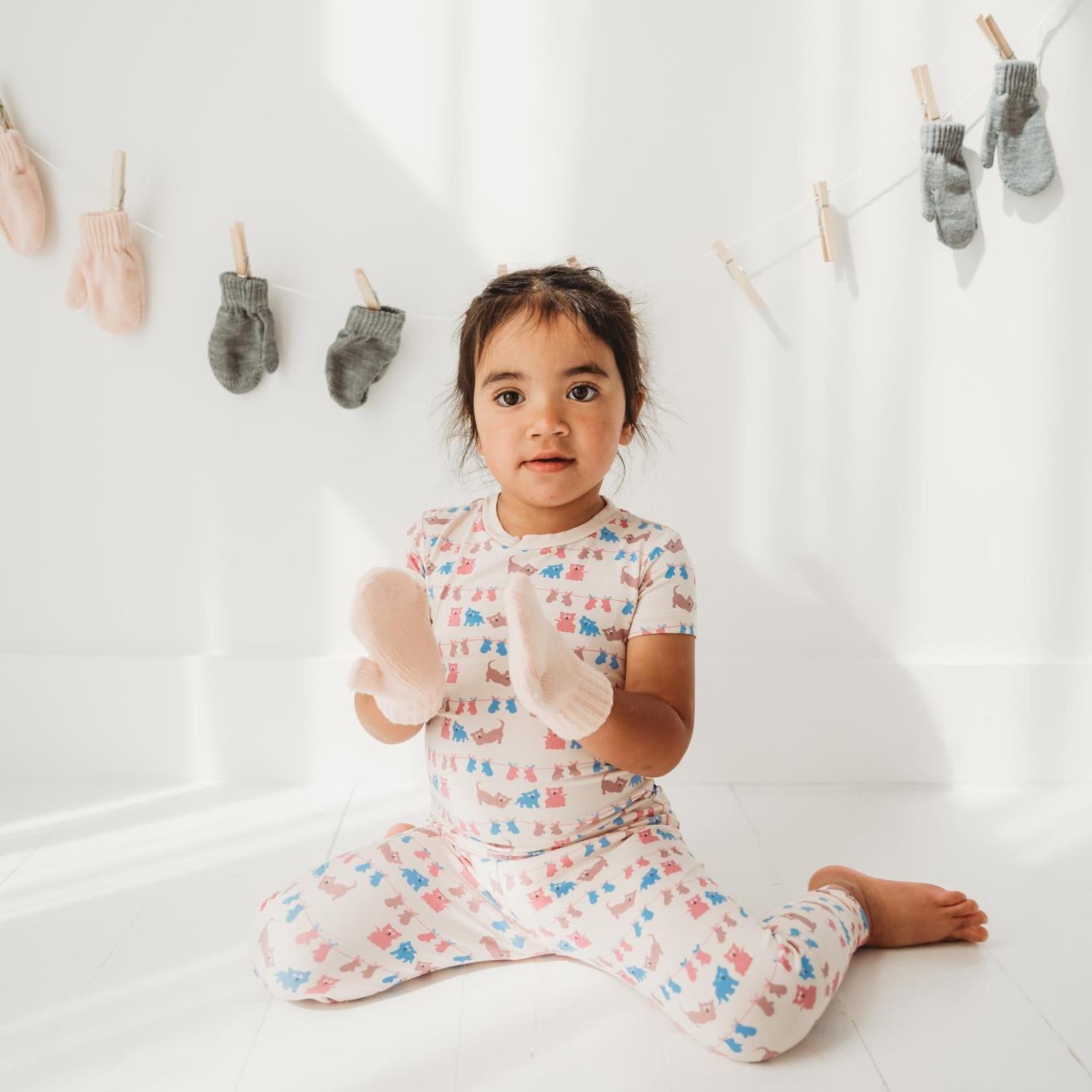 Kickee - Kids' Bamboo Print Short Sleeve Pajama Set