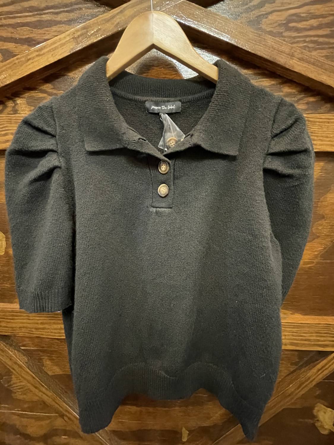 Jacquie The Label Women's Jackie Top in black - women's blouse - detail view
