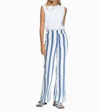 Vilagallo Striped Straight Trousers in blue white - women's pants