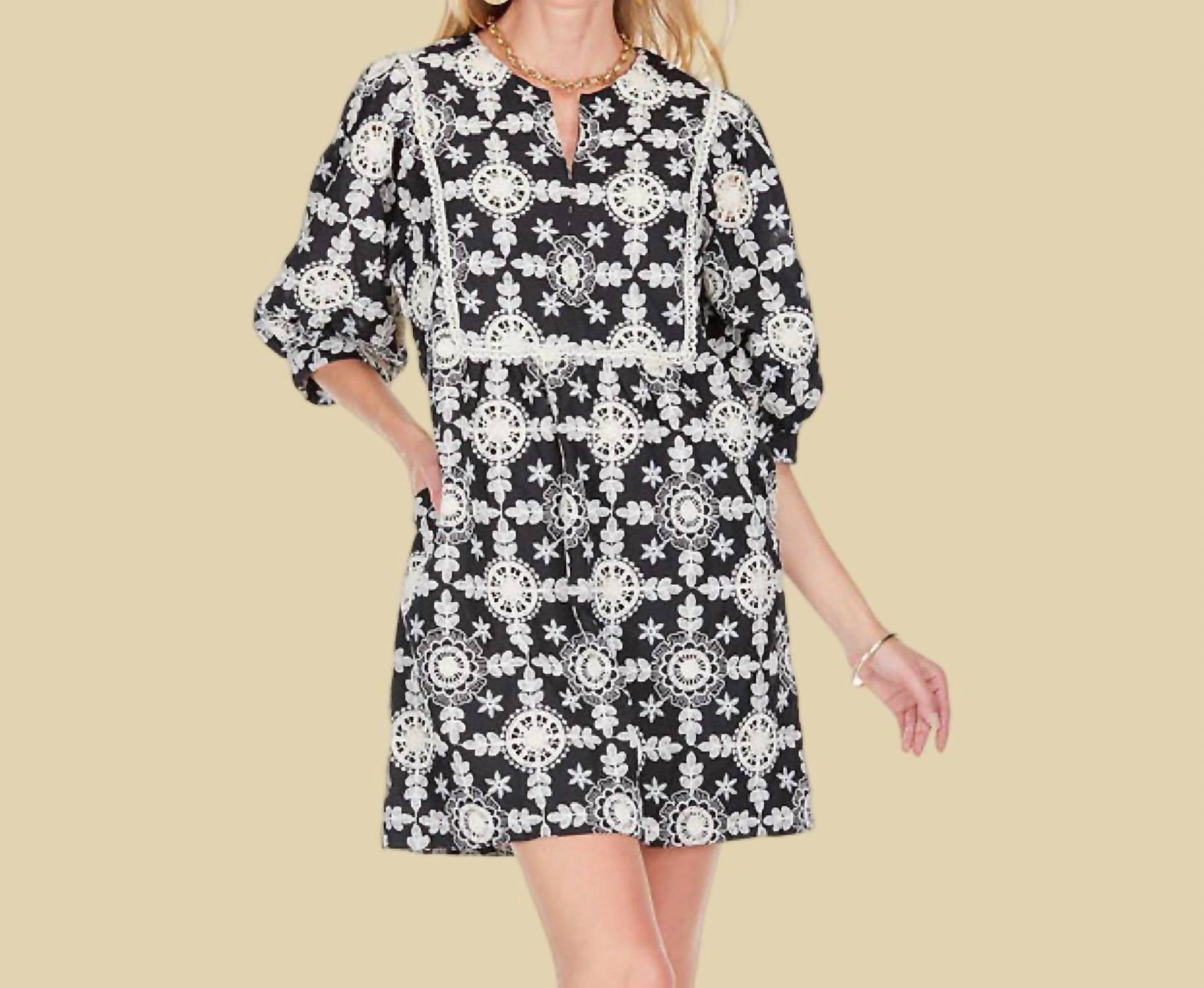 Joy Joy - Embroidered Dress