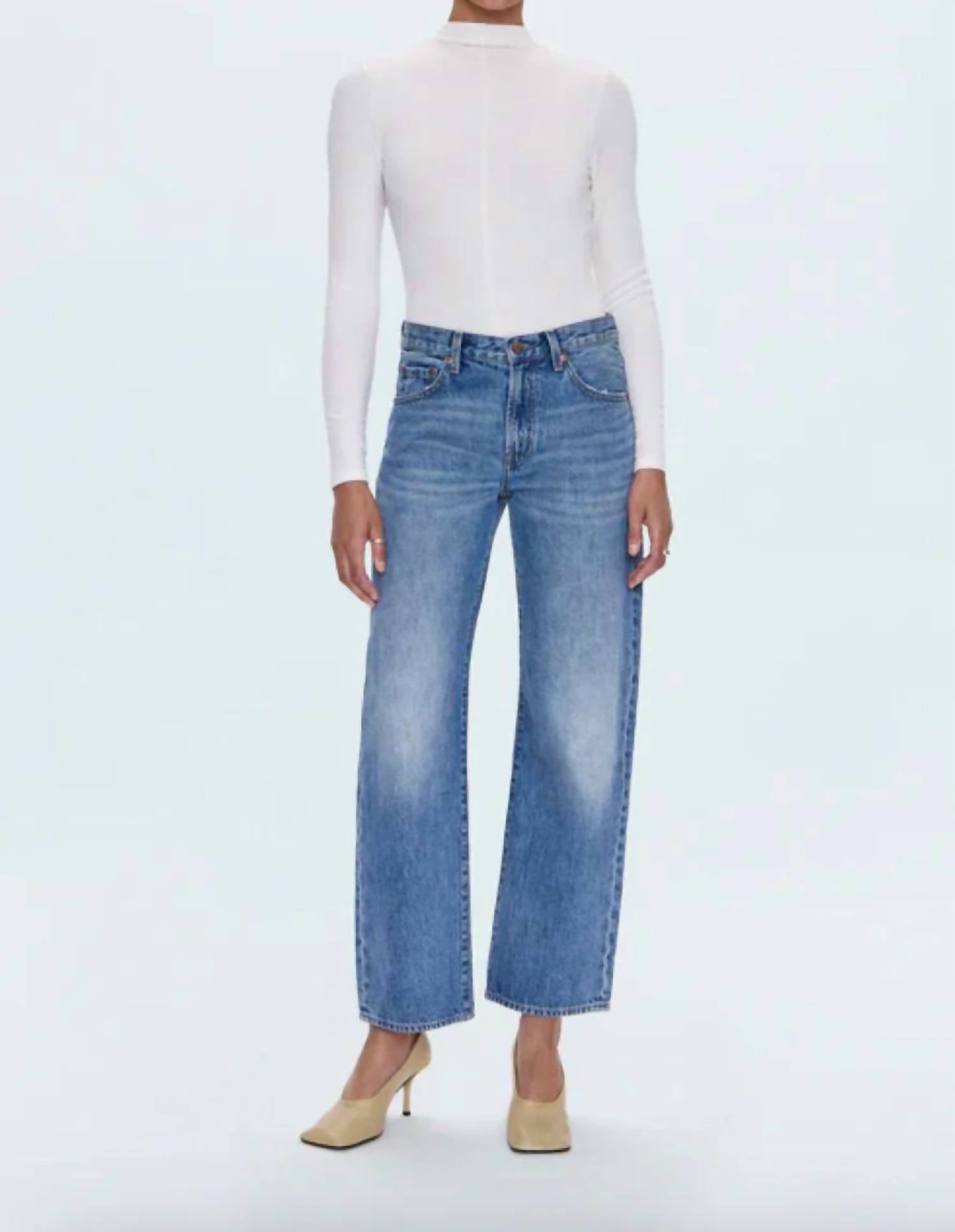 Pistola - Lexi Mid Rise Bowed Straight Jeans