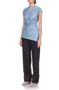 Marina Moscone - Ruched Cap Sleeves Top