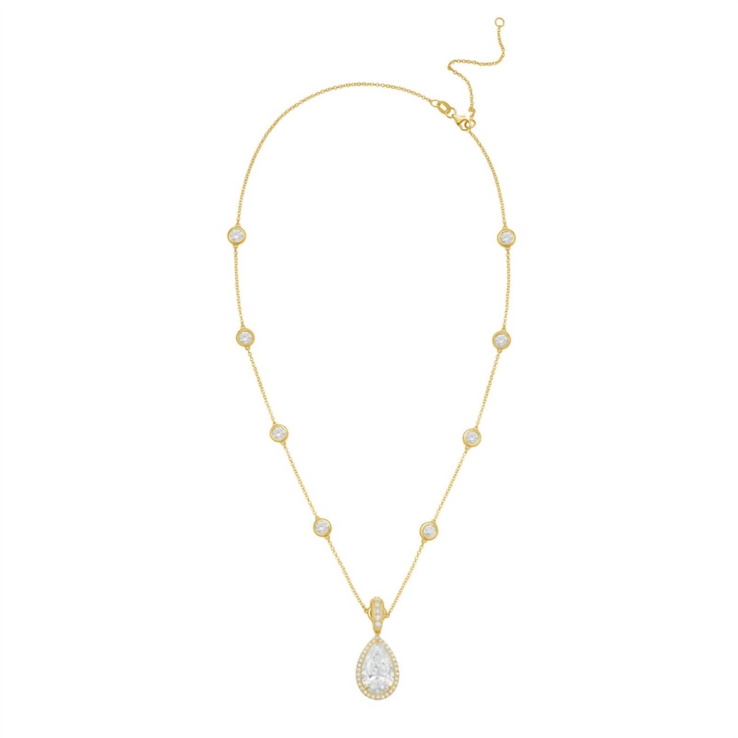Diana M Jewels - Women's Pear & Round Lab-Grown Diamond Pendant Necklace (6.00 Ct) - Elegant
