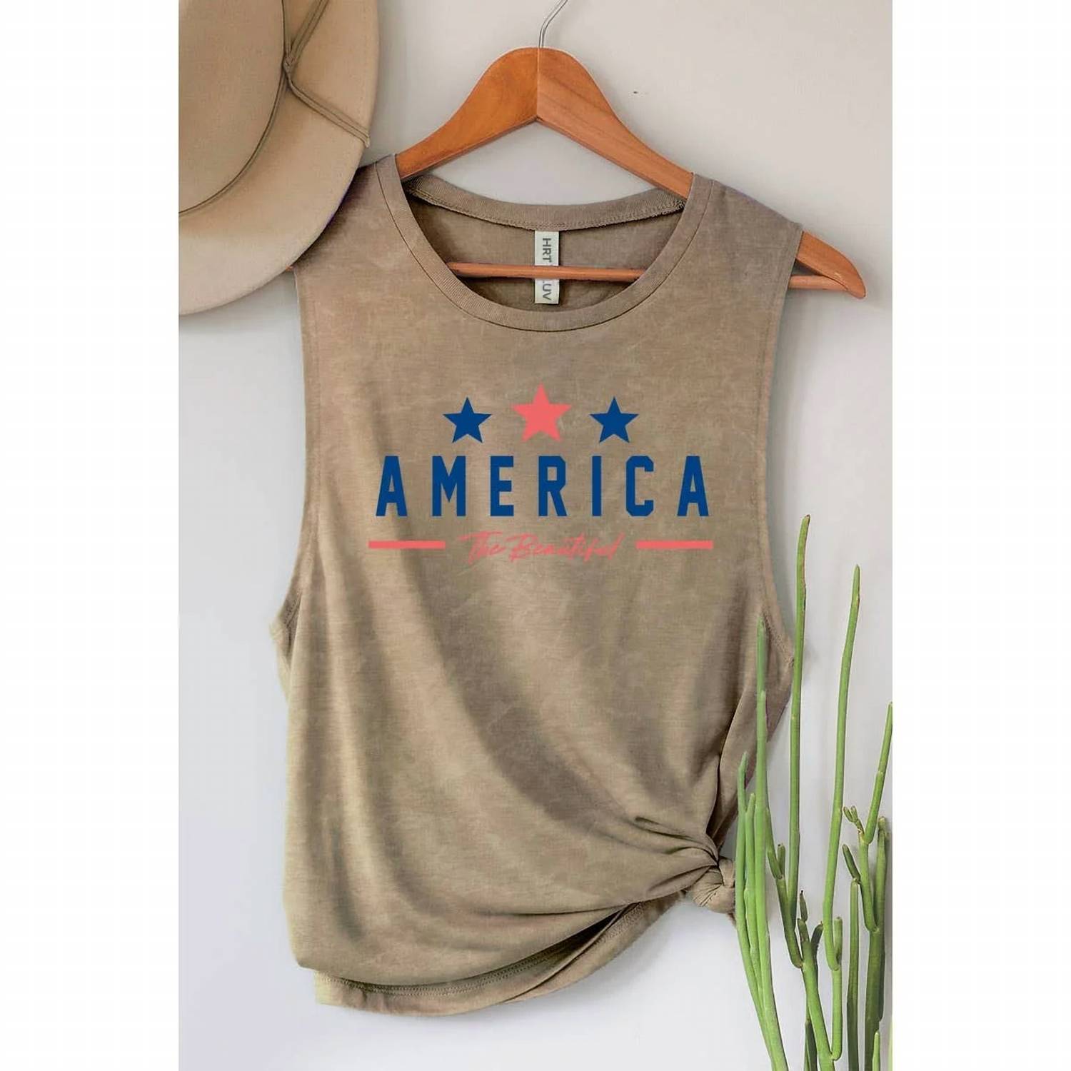 Hrt & Luv - Women's America The Beautiful Mineral Tank Top