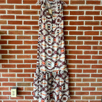 TASHA POLIZZI Eliana Maxi Dress in burgundy brown rust ivory - women's dress - alternate view