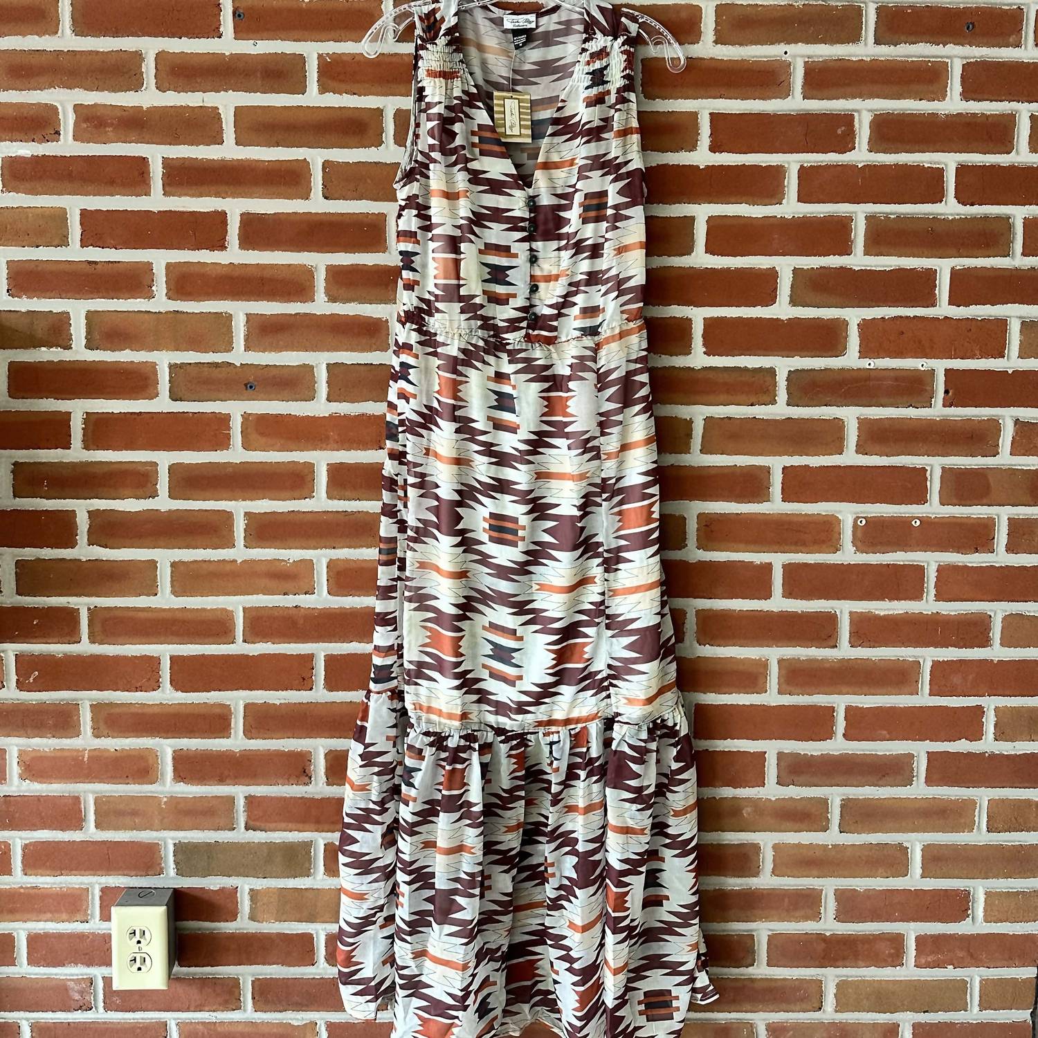 TASHA POLIZZI Eliana Maxi Dress in burgundy brown rust ivory - women's dress - alternate view