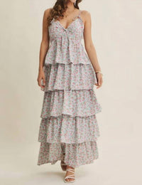 In February - Morning Meadow Twisted Front Smocked Maxi Dress