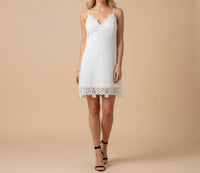 Laundry By Shelli Segal - Sleeveless Linen Crochet Trim Mini Dress