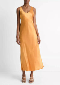 Vince - Satin bias tank dress