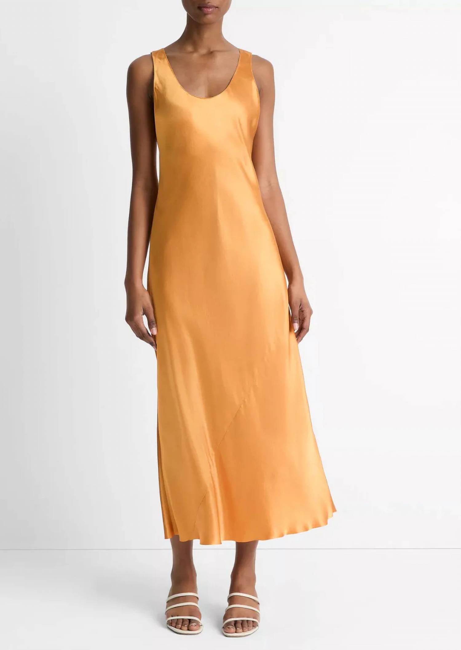 Vince - Satin bias tank dress