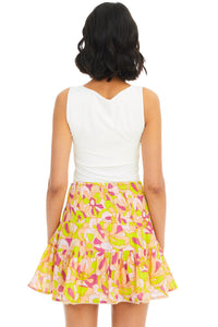 ALLISON NEW YORK Chase Mini Skirt in tropical flowers - women's skirt - detail view