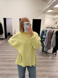 Things Between - Ribbed Oversized Casual Relaxed Fit Knit Pullover
