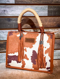 Wrangler - Women's Cow Print Tote Crossbody Bag