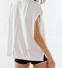 Free People Women's We The Free Keep On Polo Top in ivory - women's t-shirt - detail view