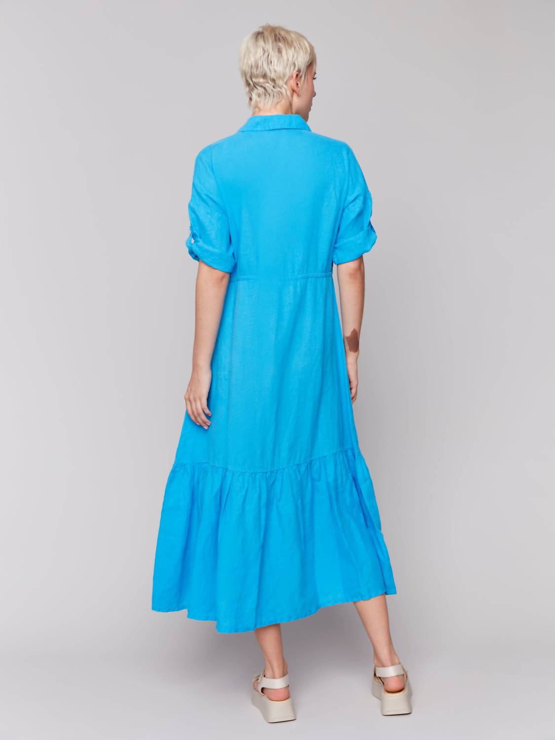 Charlie B - Short Sleeves Long Dress