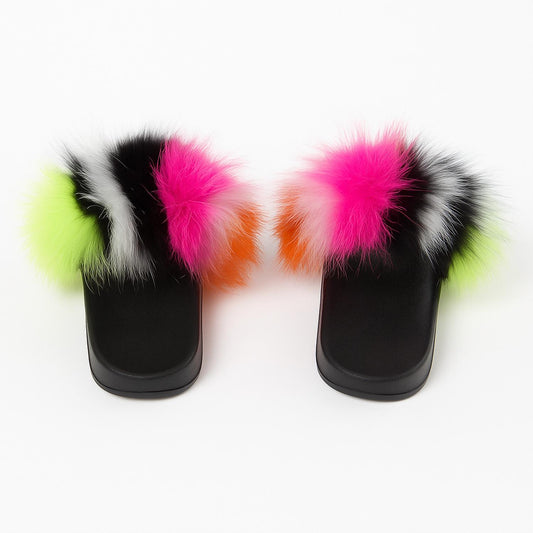 Haining Jinkeke Clothing Co., Ltd. - Women's Neon Burst Fur Slides