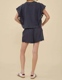 Raisonnel - Poppy Eyelet Drawstring Shorts