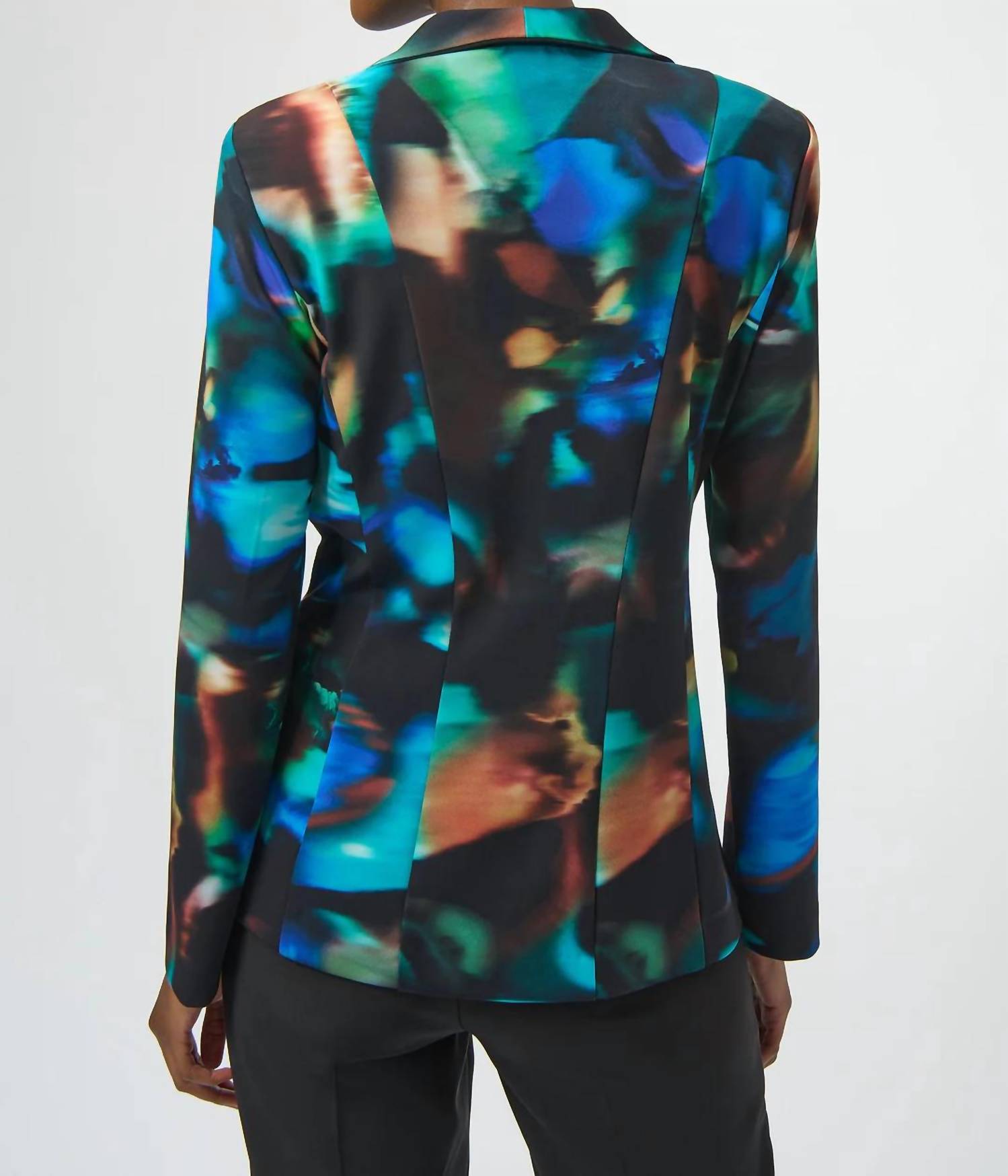 Joseph Ribkoff - Abstract Print Long Sleeves Fitted Blazer