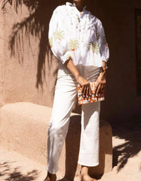Oliphant - Ruffle Front Button Blouse