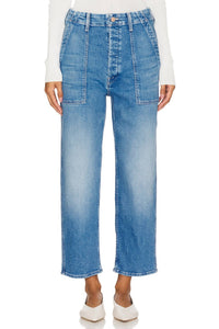 Mother The Patch Pocket Private Flood Jeans in flag me down - women's jeans