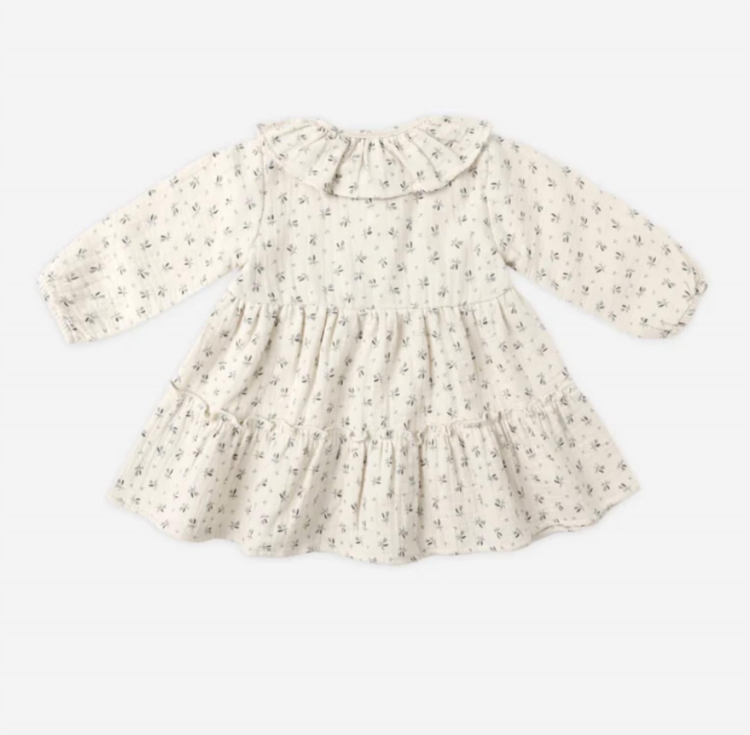Quincy Mae - Girl's Ruffle Collar Button Dress