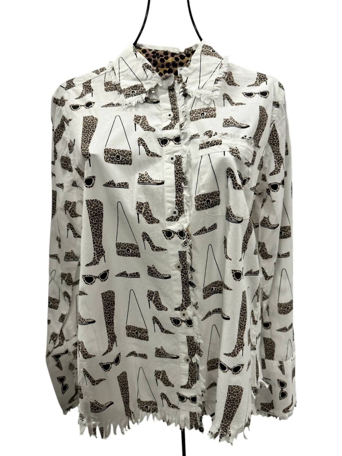 Tizzie - Fashionista Long Sleeve Button Up Top