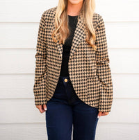 Doe And Rae - Houndstooth Jacquard Blazer