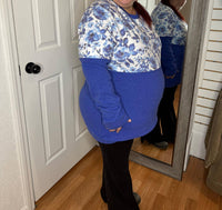 Michelle Mae Natalie Pullover Top in sapphire floral - women's long sleeve top - view 5