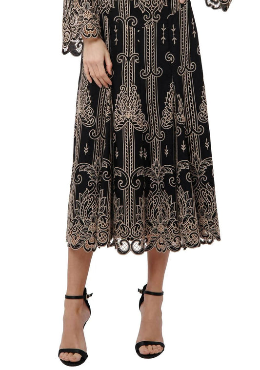 Ciebon - Becca Lace Two-tone Cutout Skirt