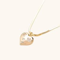 Nikki Smith Designs Women's Caroline Gem Heart Necklace in gold - women's jewelry