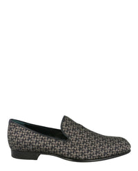 Brioni Men's Geometeric Pattern Slip-on Loafers in midnight blue beige - men's loafer