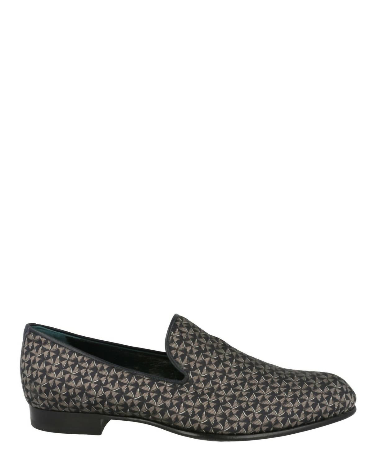 Brioni Men's Geometeric Pattern Slip-on Loafers in midnight blue beige - men's loafer