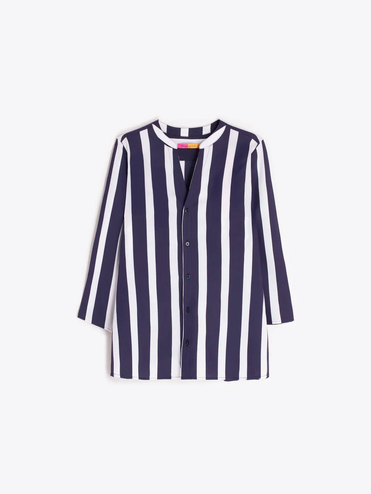 Vilagallo - Striped V Neck Shirt