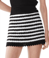 Maria Pavan - Striped Scallop Hem Mini Skirt