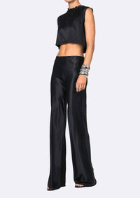 Nonchalant Label - Norma Elastic-waist Silky Trouser Pant
