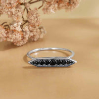 Nina Artisan Crystal Stacking Ring in silver - women's jewelry - alternate view