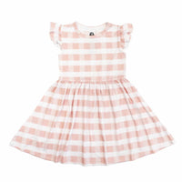 Emerson And Friends - Girl's Gingham Short Sleeve Bamboo Twirl Dress