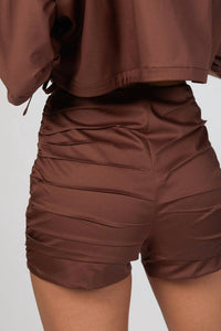 RUCHED MINI SHORTS