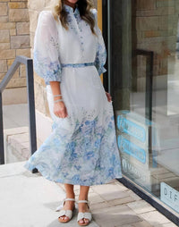 Jade - Wildflower Stand Collar Dress