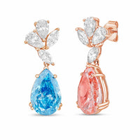 Diana M Jewels - Women's Pear Lab-Grown Diamond Stud Earrings (7.00 Ct TCW) - Elegant