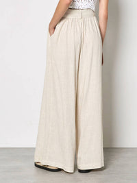 Apricot - Wide-leg Linen Blend Trouser