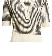 Frame - Stripe V Neck Sweater