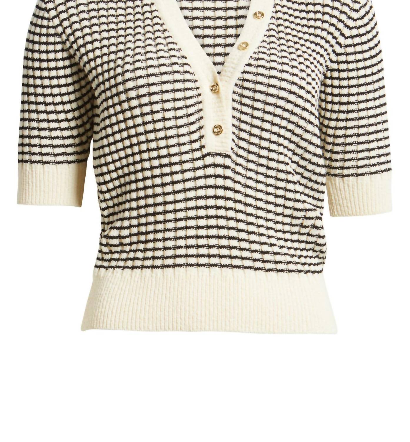 Frame - Stripe V Neck Sweater