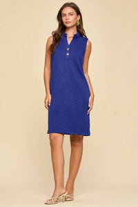 Dear Scarlett - Sleeveless V Neck Dress With Side Pockets