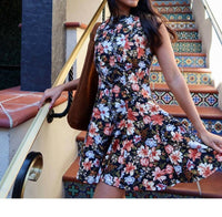 Olivaceous - Dark Blooms Mini Dress